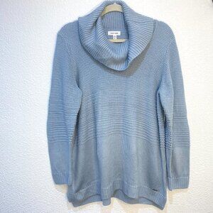 Calvin Klein Women’s blue cowl neck tunic sweater, Blue , 100% Acrylic - Size XL